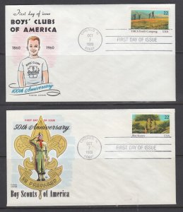 US Sc Sc 2160-2163 FDC 1985 Int'l Youth Year, Fluegel cachets, unaddressed, VF