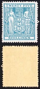 New Zealand SGF204 25/- Greenish Blue (wmk Upright) Fine U/M Cat 850 pounds