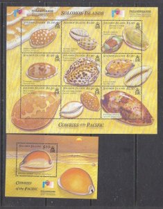 Solomon Is 943-44 MNH 2002 Seashells; sheet and souvenir sheet (ap7966)