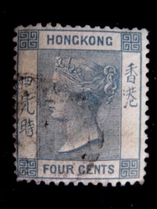 HONG KONG - SCOTT# 10 - WMK 1 - USED - CAT VAL $9.50