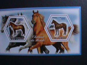 CHAD-2014 WORLD FAMOUS LOVELY BEAUTIFUL HORSES MNH S/S WE SHIP TO WORLD WIDE