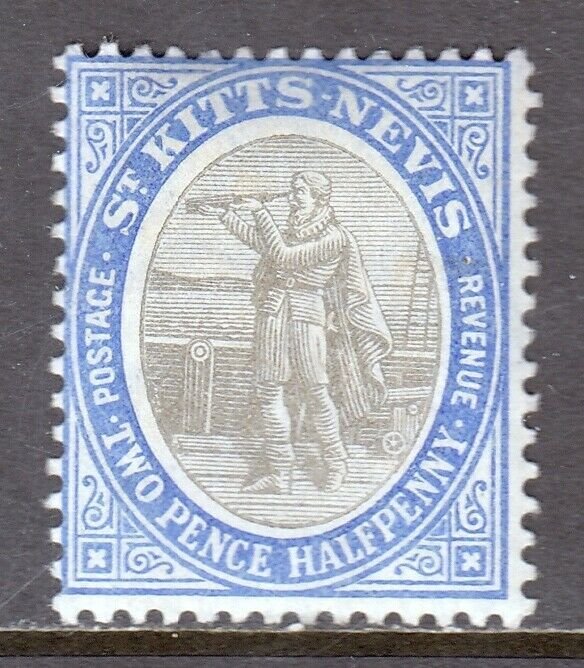 ST KITTS AND NEVIS —SCOTT 16 (SG 16) —1907 2½d ULTRA & BLACK — MH — SCV $22