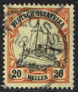 GERMAN EAST AFRICA 1905 YACHT 20H WMK LOZENGES USED