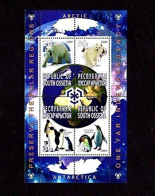 S OSSETIA - 2009 - POLAR BEAR - PENGUIN - ARCTIC FOX - MI...