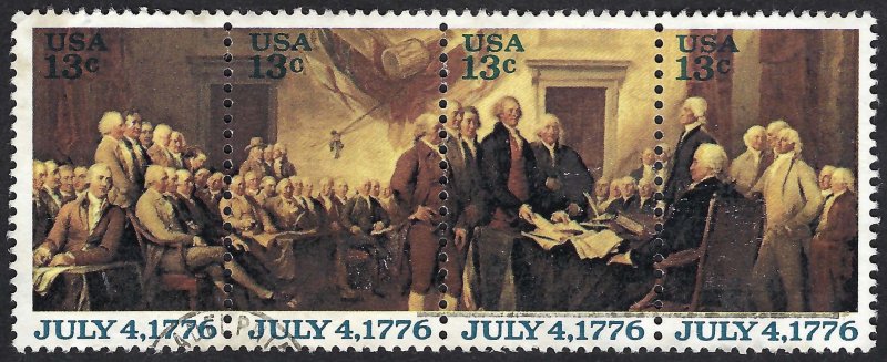 United States #1691-1694 13¢ Signing of the Declaration of Independence. Used.