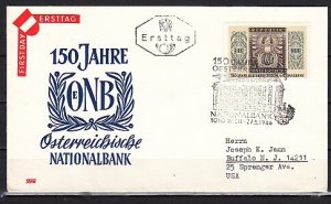 Austria, Scott cat. 762. Austria National Bank. First day cover.