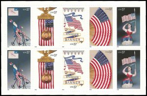 PCBstamps   US #3776/3780b Bk Pane (TY2) $3.70(10x37c)Old Glory, MNH, (1)