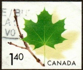 Canada 2014 - Used - $1.40 Green Maple Leaf / Twig (2003) (cv $1.10)