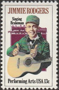 # 1755 MINT NEVER HINGED ( MNH ) JIMMIE RODGERS AND LOCOMOTIVE