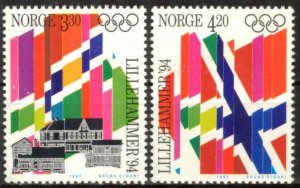 Norway 1992 MNH Stamps Scott 1029-1030 Sport Olympic Games Flags