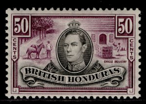 BRITISH HONDURAS GVI SG158, 50c black & purple, M MINT. Cat £40.