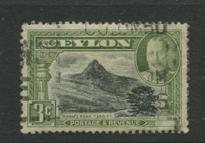 Ceylon #265  Used  1935  Single 3c Stamp