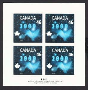 MILLENNIUM = HOLOGRAM DOVE = TRANSITION YEAR Sheet of 4 = MNH Canada 1999 #1812