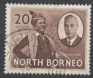 North Borneo Scott 252 - SG364, 1950 George VI 20c used