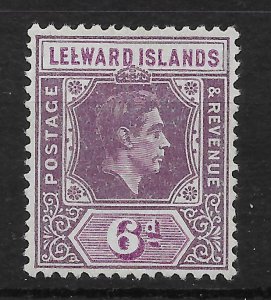 LEEWARD ISLANDS SG109ab 1942 6d BROKEN E VAR MTD MINT