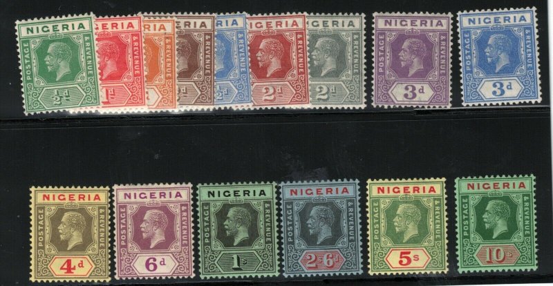 Nigeria #18 - #32 Mint Fine - Very Fine Full Original Gum Lightly Hinged Set