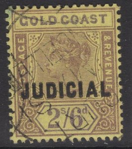 GOLD COAST Bft6 1899 2/6 LILAC & VIOLET/YELLOW USED