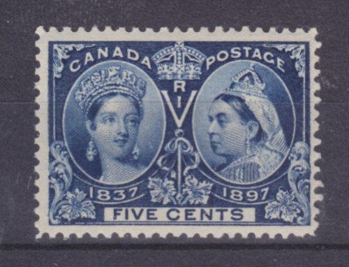 Canada Sc 54 MNH. 1897 5c deep blue QV Jubilee