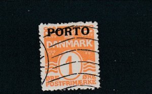 Denmark  Scott#  J1  Used  (1921 Postage Due)