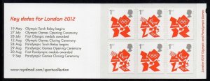 MB10 - 2012 Olympics (key dates) 6 x 1st class barcode booklet - No Cylinder 