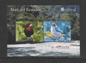 BIRDS - ECUADOR #2004 BIRDS S/S MNH