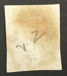 GREAT BRITAIN, #1, 1840, Penny Black, 3+ margins, used H-I