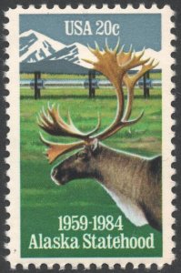 SC#2066 20¢ Alaska Statehood, 25th Anniversary Single (1984) MNH