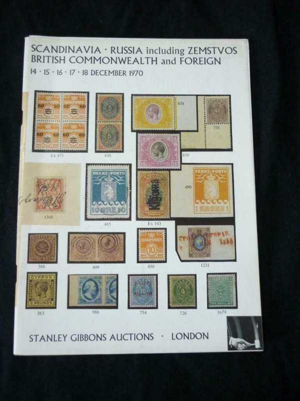 GIBBONS AUCTION CATALOGUE 1970 SCANDINAVIA & RUSSIA WITH ZEMSTVOS ETC