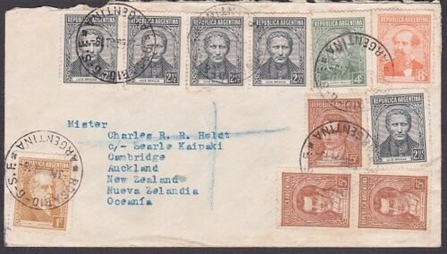 ARGENTINA 1940 Registered cover Rosario to New Zealand - great franking.....X223 