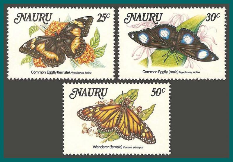Nauru 1984 Butterflies, MNH  #297-299,SG300-SG302