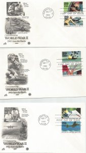 World War !! set of 8 FDC 1992 #!