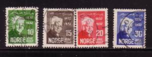 Norway Sc 154-7 1932 Bjornson stamps used