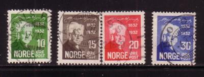 Norway Sc 154-7 1932 Bjornson stamps used