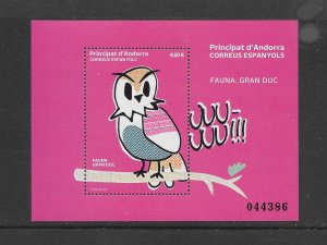 BIRDS - ANDORRA (SP) #505 S/S MNH