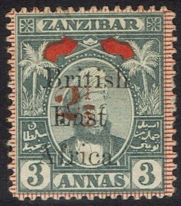BRITISH EAST AFRICA 1897 ZANZIBAR SULTAN 2½ ON 3A SG TYPE 14