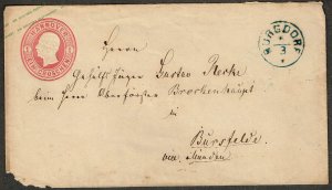 Hanover 1864,Sc.#n.l. used on cover, Mi.#U2A