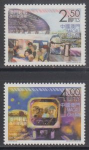 Macau 2019 Rapid Transit Railway System Stamps Set of 2 MNH