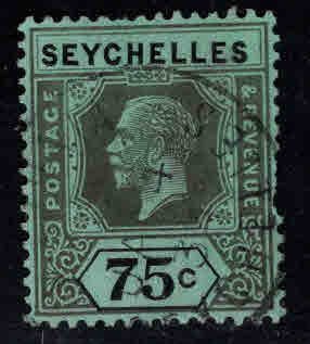 Seychelles Scott 110 Used KGVi 1924 stamp Die 2, chalky paper, CV $24