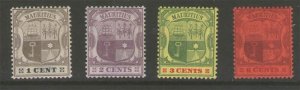 Mauritius 1904 Sc 128-30,132 MH