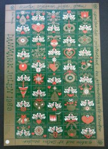 Denmark Christmas 1989 Festival Celebration Bird Decoration (sheetlet) MNH Seal