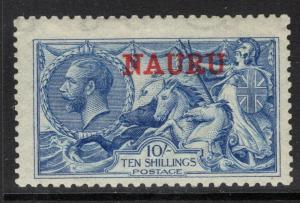 NAURU SG23d 1916 10/= DEEP BRIGHT BLUE MTD MINT CENTERED LOW