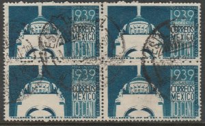 MEXICO 746, 10¢ New York Worlds Fair. Used BLOCK OF FOUR. VF. (447)