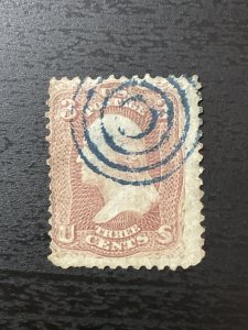 US SC# 65 Used Blue Target Cancel