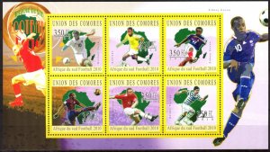 Comoro Islands 2010 Soccer Football Famous Players Sheet MNH