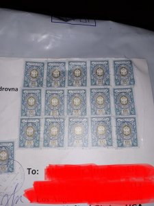 Russian Definitive stamps +2022 on piece of Register cover Stavropol to US