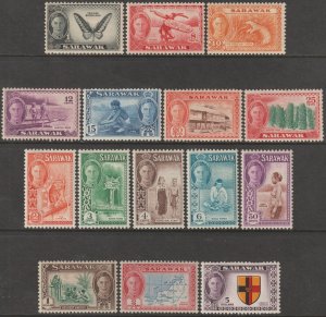 EDSROOM-B21646 Sarawak 180-194 LH & MNH 1950 Complete CV$124.30