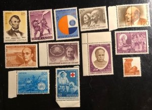 India Scott#400, 404, 466, 497, 513, 516...524, 527, 839a F/VF Unused Cat. $5.70