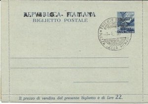 Trieste A - B.P. Lire 20 Democratica n. B 3 overprint grande - used