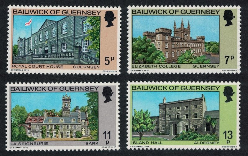 Guernsey Buildings Christmas 4v 1976 MNH SC#141-144 SG#145-148