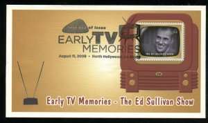 US 4414j Early TV Memories The Ed Sullivan Show UA Fleetwood cachet FDC DP